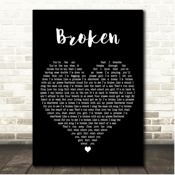 Everlast Broken Black Heart Song Lyric Print