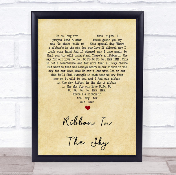 Stevie Wonder Ribbon In The Sky Vintage Heart Song Lyric Quote Print