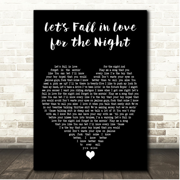 FINNEAS Lets Fall in Love for the Night Black Heart Song Lyric Print