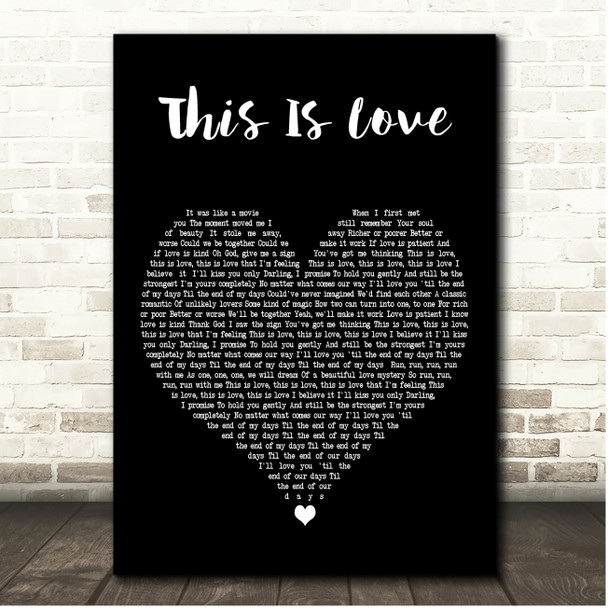for KING & COUNTRY This Is Love Black Heart Song Lyric Print