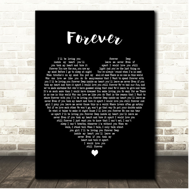 Forever Damage Black Heart Song Lyric Print