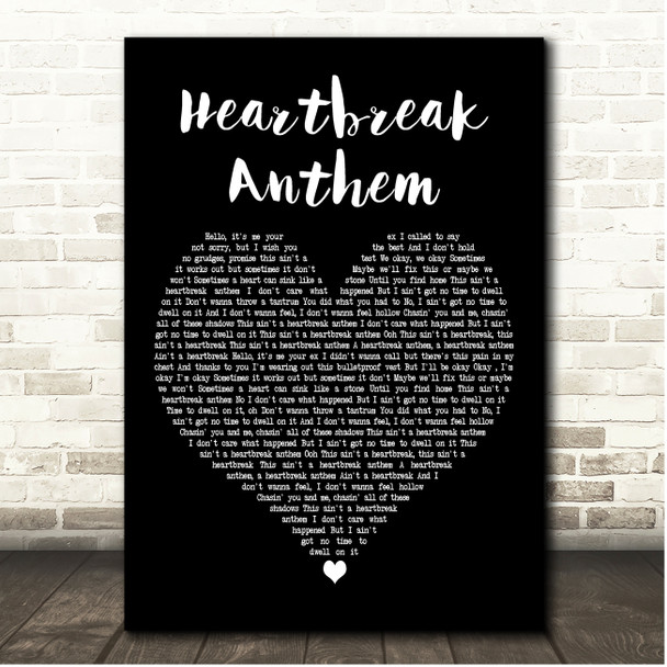 Galantis, David Guetta & Little Mix Heartbreak Anthem Black Heart Song Lyric Print