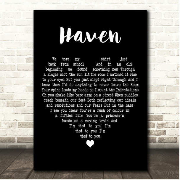 All The Luck In The World Haven Black Heart Song Lyric Print