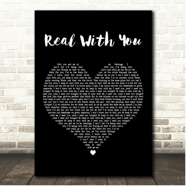 Gavin Magnus Real With You Black Heart Song Lyric Print