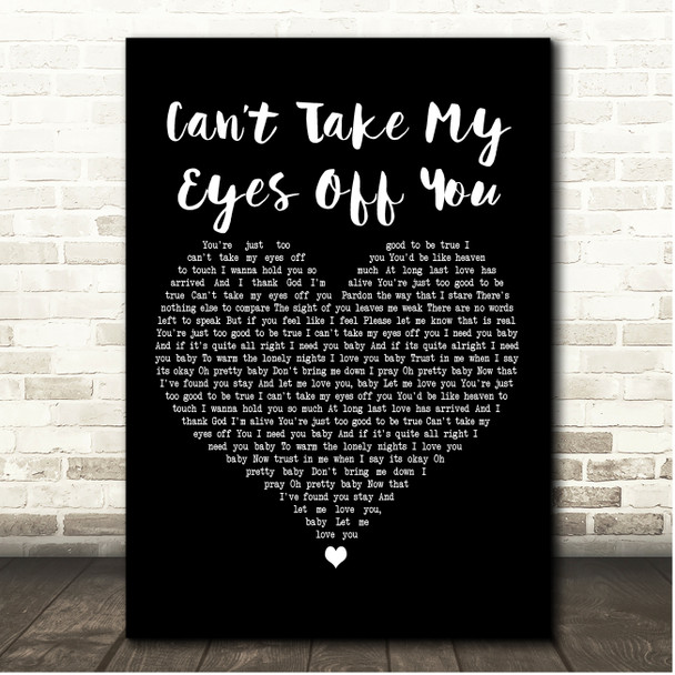 Gloria Gaynor Cant Take My Eyes Off You Black Heart Song Lyric Print