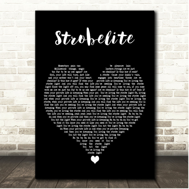 Gorillaz Strobelite Black Heart Song Lyric Print