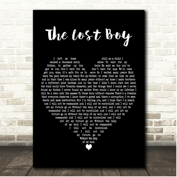 Greg Holden The Lost Boy Black Heart Song Lyric Print
