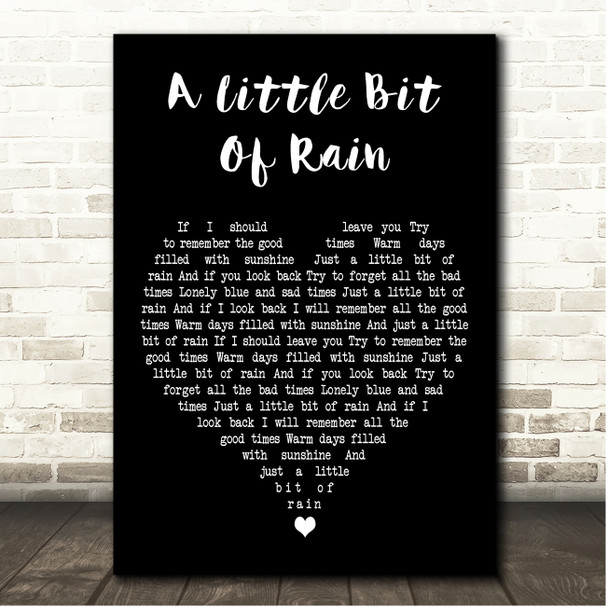 Amos Lee A Little Bit Of Rain Black Heart Song Lyric Print