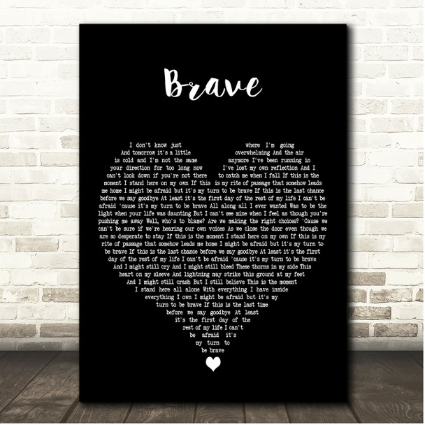 Idina Menzel Brave Black Heart Song Lyric Print