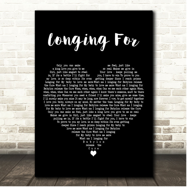 Jah cure Longing For Black Heart Song Lyric Print
