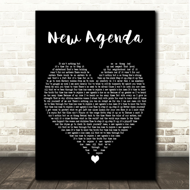 Janet Jackson New Agenda Black Heart Song Lyric Print