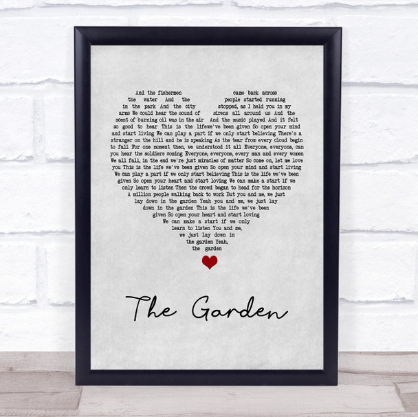 Take That The Garden Grey Heart Song Lyric Quote Print