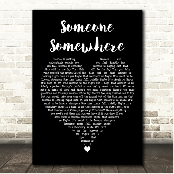 Jason Reeves Someone Somewhere Black Heart Song Lyric Print