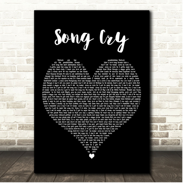 JAY-Z Song Cry Black Heart Song Lyric Print