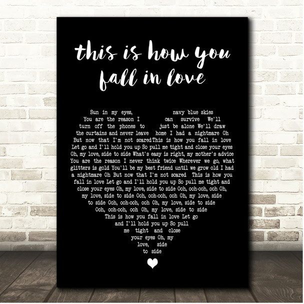 Jeremy Zucker & Chelsea Cutler this is how you fall in love Black Heart Song Lyric Print