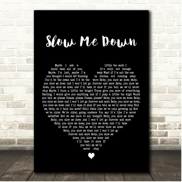 Jessie Ware Slow Me Down Black Heart Song Lyric Print