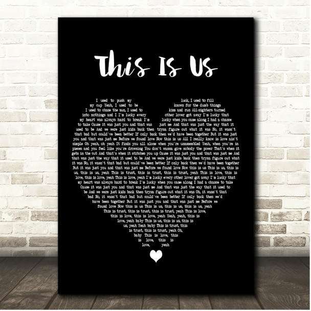 Jimmie Allen & Noah Cyrus This Is Us Black Heart Song Lyric Print