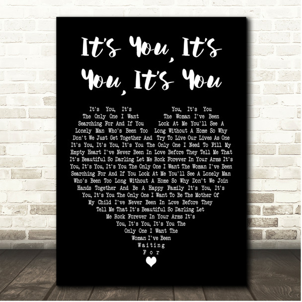 Joe Dolan Its You, Its You, Its You Black Heart Song Lyric Print