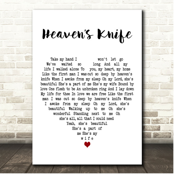 Josh Garrels Heavens Knife White Heart Song Lyric Print