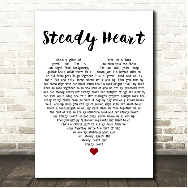 Kameron Marlowe Steady Heart White Heart Song Lyric Print