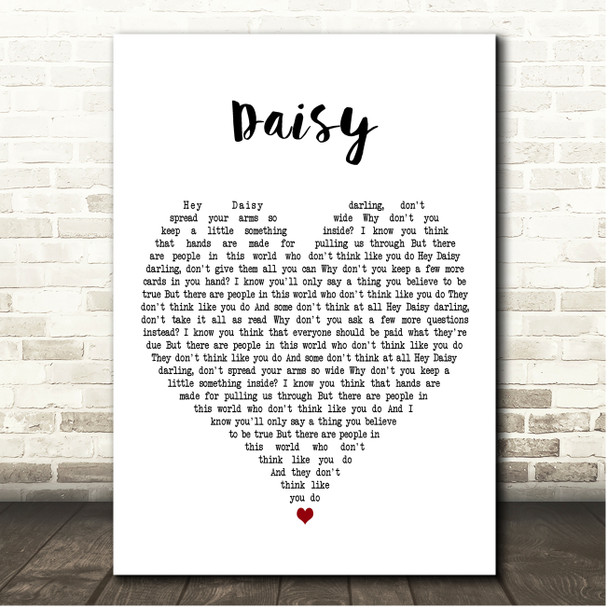 Karine Polwart Daisy White Heart Song Lyric Print