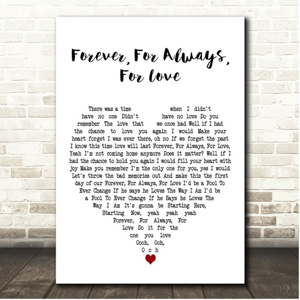 Lalah Hathaway Forever, For Always, For Love White Heart Song Lyric Print