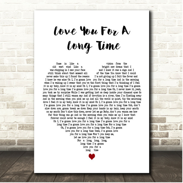 Maggie Rogers Love You For A Long Time White Heart Song Lyric Print
