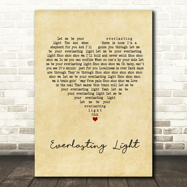 The Black Keys Everlasting Light Vintage Heart Song Lyric Quote Print