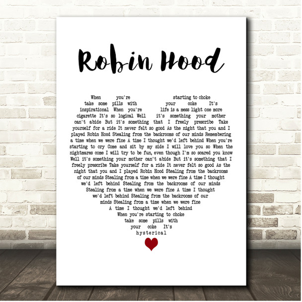 Ocean Colour Scene Robin Hood White Heart Song Lyric Print