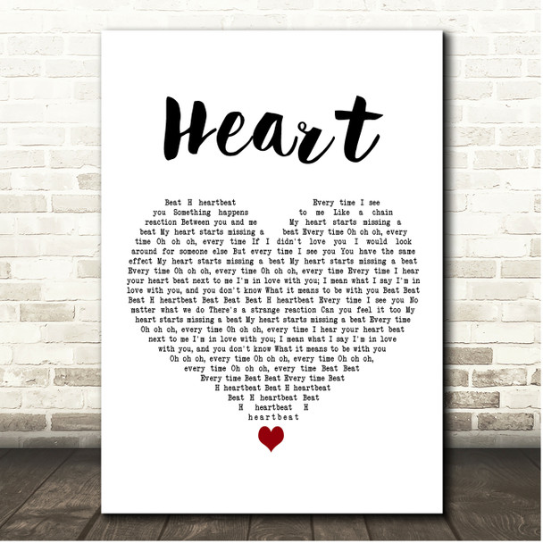 Pet Shop Boys Heart White Heart Song Lyric Print