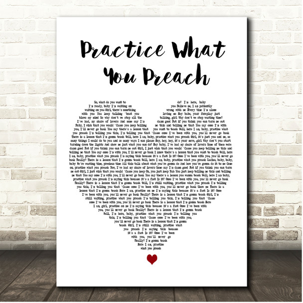 Barry White Practice What You Preach White Heart Song Lyric Print