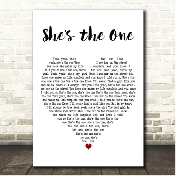 Ramones Shes the One White Heart Song Lyric Print