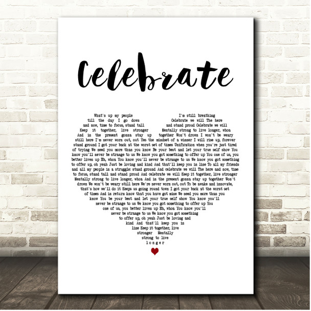 Rebelution Celebrate White Heart Song Lyric Print