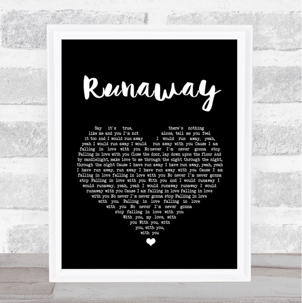 The Corrs Runaway Black Heart Song Lyric Quote Print