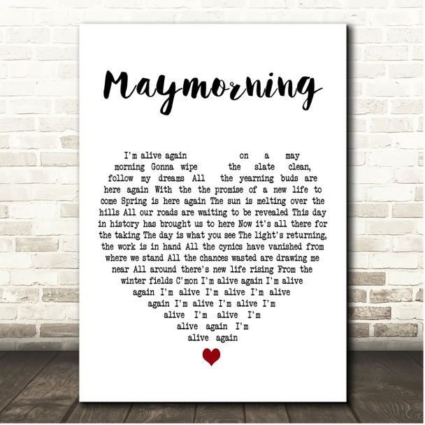 Runrig Maymorning White Heart Song Lyric Print