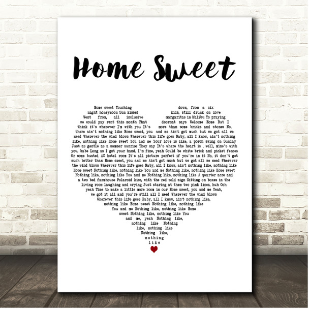 Russell Dickerson Home Sweet White Heart Song Lyric Print