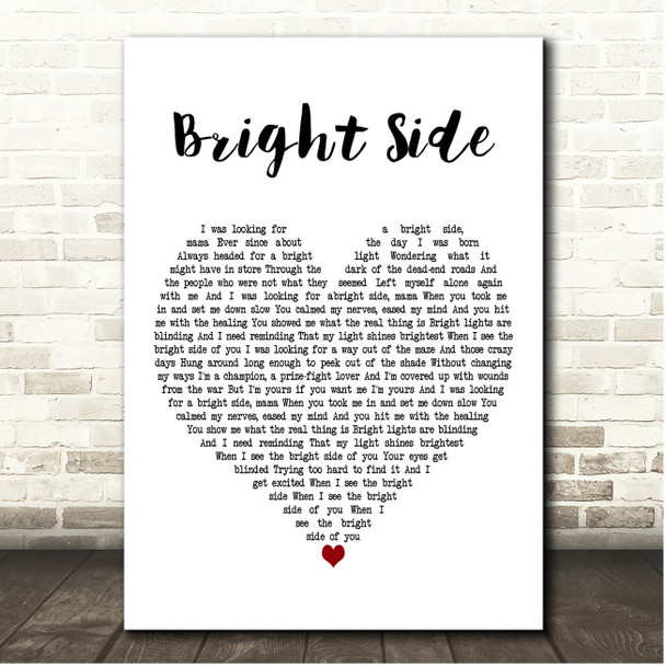 Ryan Montbleau Bright Side White Heart Song Lyric Print