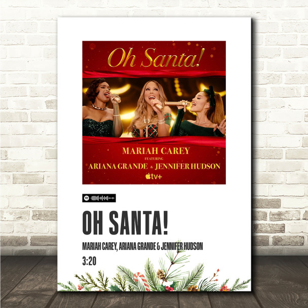 Mariah Carey, Ariana Grande & Jennifer Hudson Oh Santa! Christmas Polaroid Music Art Print