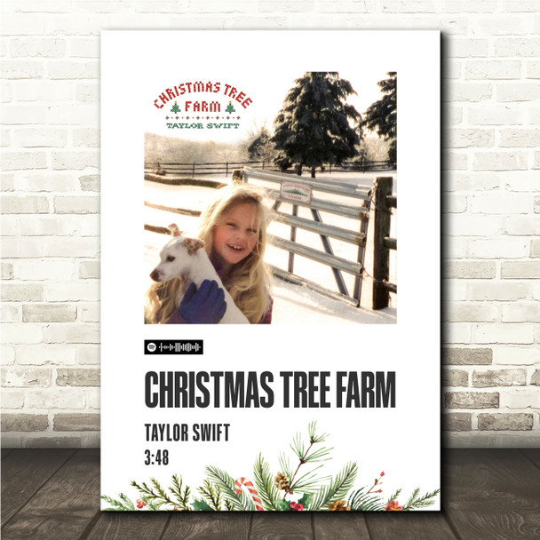 Taylor Swift Christmas Tree Farm Christmas Single Polaroid Vintage Music Wall Art Print