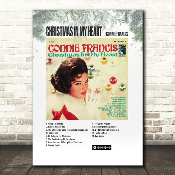 Connie Francis Christmas in my heart Music Polaroid Vintage Music Wall Art Poster Print