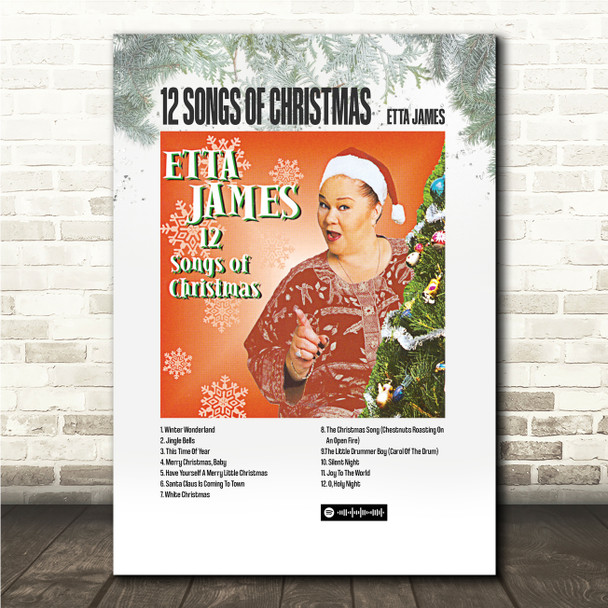 Etta James 12 Songs Of Christmas Music Polaroid Vintage Music Wall Art Poster Print
