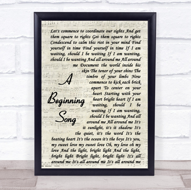 The Decemberists A Beginning Song Vintage Script Song Lyric Quote Print