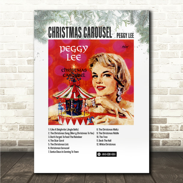 Peggy Lee Christmas Carousel Music Polaroid Vintage Music Wall Art Poster Print