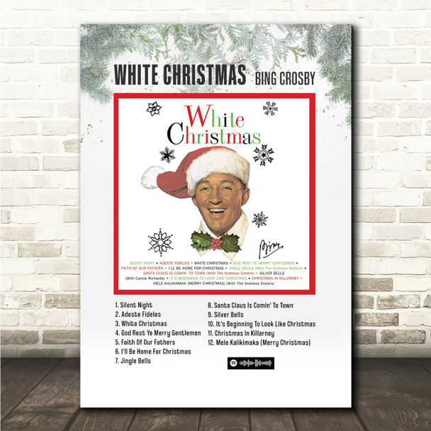 Bing Crosby White Christmas Music Polaroid Vintage Music Wall Art Poster Print