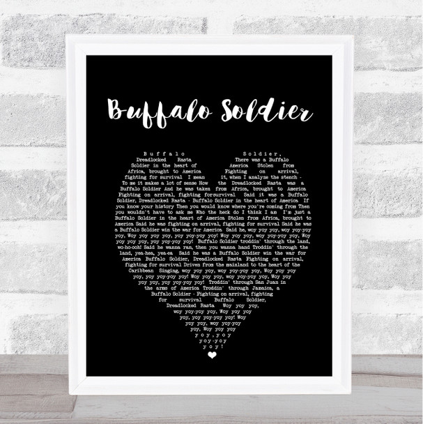 Buffalo Soldier Bob Marley Black Heart Quote Song Lyric Print