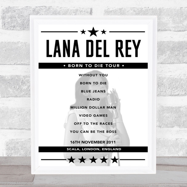 Lana Del Rey - Concert Setlist Poster Print Canvas - Scala, London, England - November 16th 2011