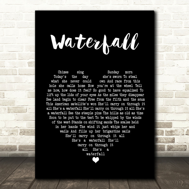 The Stone Roses Waterfall Black Heart Song Lyric Quote Print