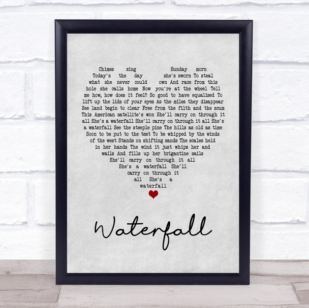 The Stone Roses Waterfall Grey Heart Song Lyric Quote Print