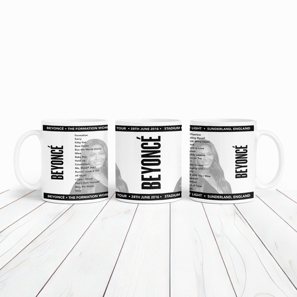Beyonce Concert Setlist Gig Mug - Stadium of Light, Sunderland, England - June 28th 2016