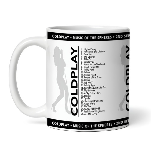 Black Female Coldplay Concert Setlist Gig Mug - Croke Park, Dublin, Ireland 2nd Sept 2024